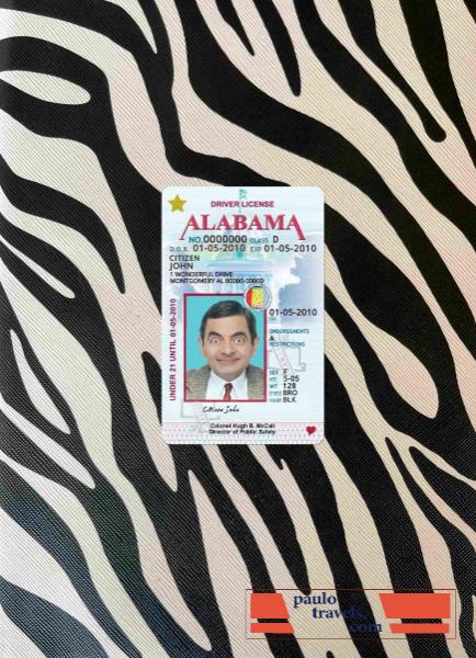 USA Alabama driving license under 21 photolook FRONT PSD template